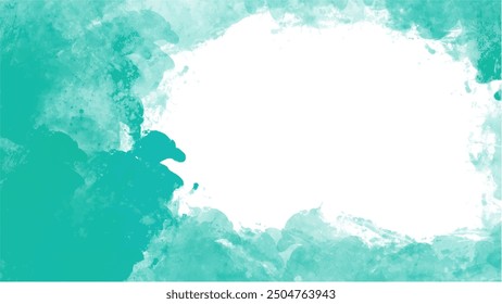 Abstract green watercolor background.Hand painted watercolor. vector