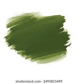 Abstract green watercolor brush stroke on white background