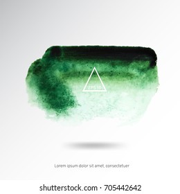 Abstract green watercolor on a light background.The color splashing in the paper. Hand drawn Vector illustration
