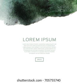 Abstract green watercolor on a light background.The color splashing in the paper. Hand drawn Vector illustration