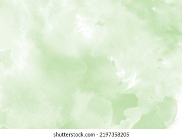  Abstract Green Watercolor On White Background.