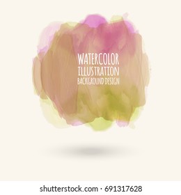 Abstract green watercolor on white background. The colour splashing in the paper. It is a hand drawn. Vector illustration.