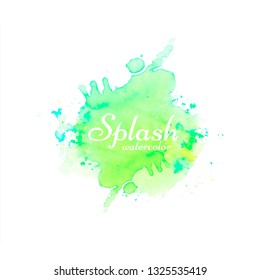 Abstract green watercolor splash design