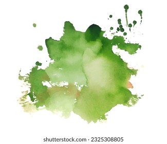 abstrakter grüner Aquarellfarben, fleckiger strukturierter Hintergrund, Vektorgrafik 