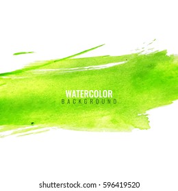 Abstract green watercolor stain background