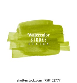 Abstract green watercolor stroke design background