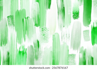 Abstract green watercolor, textured brush strokes, vibrant shades, artistic background, modern design, nature-inspired, fresh aesthetic.