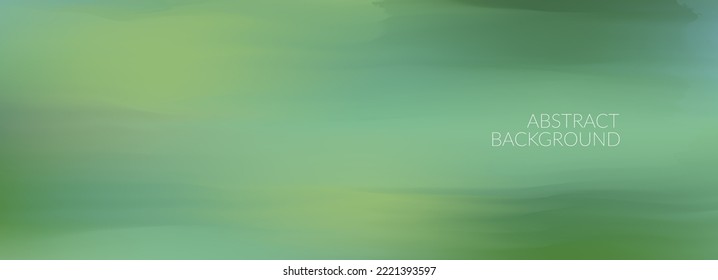 Abstract green watercolor vector background with copy space. Eco mint horizontal banner with aquarelle texture. Spring color blurred backdrop. Empty greenery illustration. Summer nature wallpaper