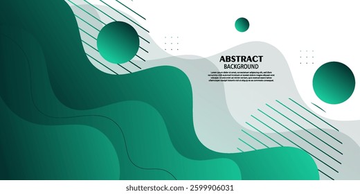 Abstract green wave 3D background. Simple circle pattern element. Vector Eps10