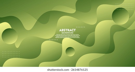 Abstract green wave 3D background. Simple green background with geometric pattern circle shapes. Vector Eps10