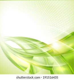 Abstract green wave background