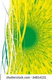 Abstract green wave background