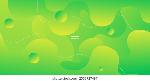Abstract green wave background with bright gradient. Simple background with abstract geometric pattern for banners, flyers, presentation designs and business cards.