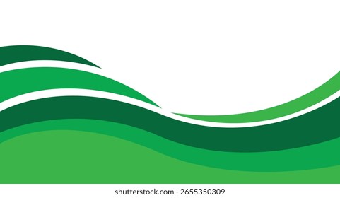 Modelo Plano de Fundo Onda Verde Abstrato com Espaço de Cópia para Design de Texto