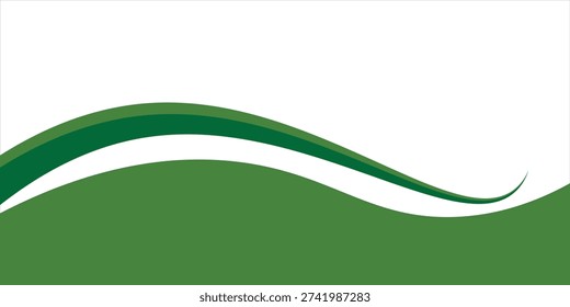 Abstract Green Wave Background With Eco Swoosh Banner and Modern Minimal Design eps 10