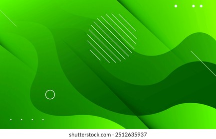 Fundo abstrato da onda verde. Composição em formas fluidas. Ilustração vetorial