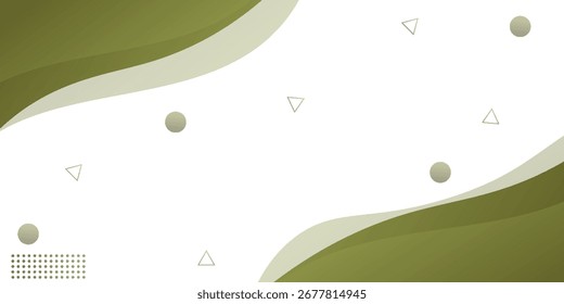 Fundo de onda verde abstrato com formas geométricas e design minimalista moderno, ideal para modelos, cartazes e apresentações. Imagem EPS10.
