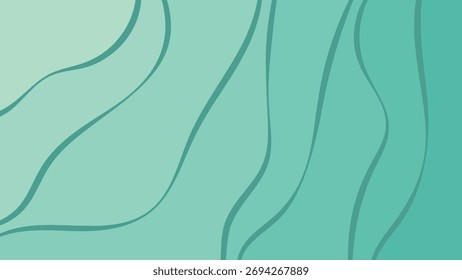 abstract green wave background with line vector design