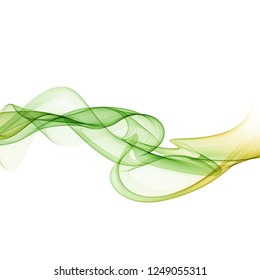 
Abstract green wave background on white background Design Element