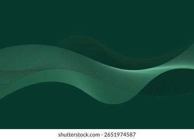 Abstract green wave background ready to use