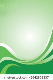 abstract green wave background with shape and white space for text