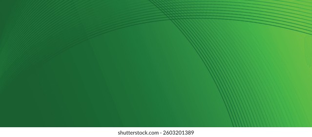 Abstract green wave background with smooth curved lines and a gradient effect, creating a fresh and modern design. Vector illustration