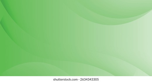 Abstract green wave background with smooth gradient curves and flowing lines. Modern and fresh design ideal for presentations, websites, or eco-themed content.