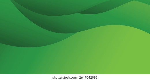 Abstract Green Wave Background With Smooth Gradient Design Elements vector illustrator eps10