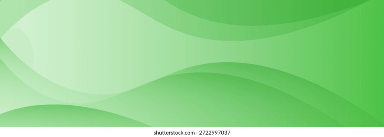 Abstrakter grüner Wellenhintergrund mit glatten Farbverlauf-Kurven und fließenden Linien. Modernes und frisches Design, ideal für Präsentationen, Websites oder Inhalte zum Thema Öko.