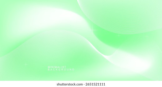 Abstract green wave background with soft light gradients and smooth curves. Fresh and calming design suitable for eco themes, wellness, or clean business layouts.