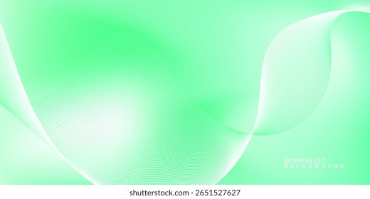Abstract green wave background with soft curves and light gradients. Clean and refreshing design perfect for eco themes, nature branding, or wellness content.