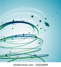 Abstract Green Wave background. Vector