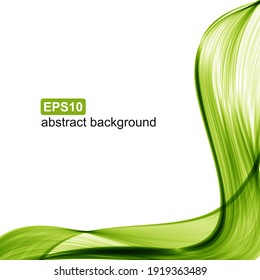 Abstract green wave background. Vector illustration.