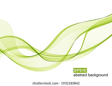 Abstract green wave background. Vector illustration.