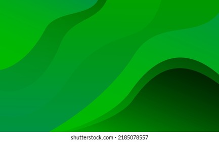 Abstract green wave background. Vector illustration