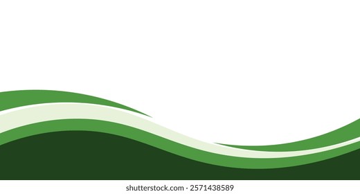 Abstract green wave background  Vector green line background curve element with white space for text and message design  overlapping layers. 