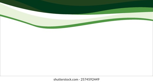 Abstract green wave background, Vector green line background curve element with white space for text and message design art