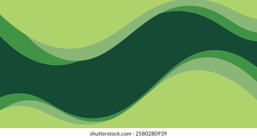 Abstract green wave background, Vector green line background curve element with white space for text and message design. EPS 10