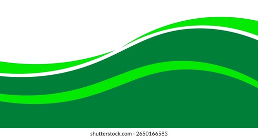 Abstract green wave background, Vector green line background curve element with white space for text and message design, overlapping modern. Eps10