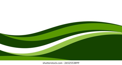 Abstract green wave background, Vector green line background curve element with white space for text and message design, overlapping layers. 
