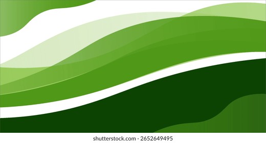 Abstract green wave background, Vector green line background curve element with white space for text and message design, overlapping layers. 
