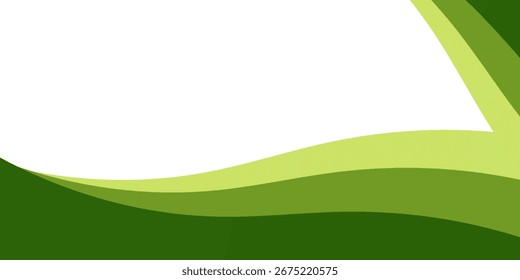 Fondo de onda verde Abstractas, elemento de curva de fondo de línea verde de Vector. Traje para el Anuncio, folleto, presentación y cartel