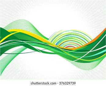 abstract green wave background vector illustration