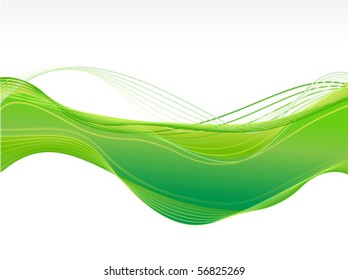 abstract green wave background vector illustration