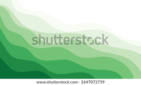 Abstract green wave background, Vector green line background curve element with white space for text and message design, overlapping layers