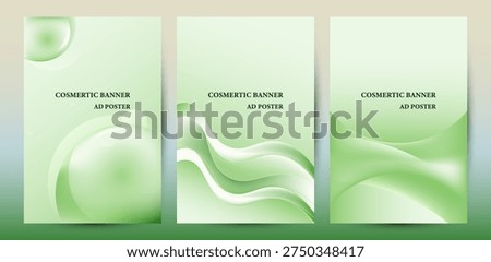 Abstract Green Wave Backgrounds for Cosmetic Banners and Ad Posters