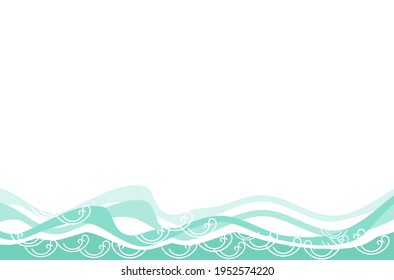 Abstract green wave with copy space on white background vector illustration.