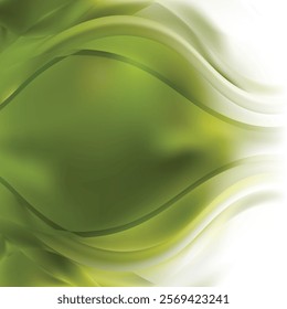 Abstract Green Wave Design Background