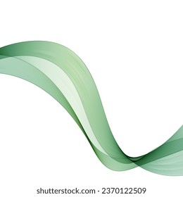 Abstract green  wave design element. Transparent green wave element