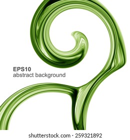 Abstract green wave futuristic background. Vector illustration.